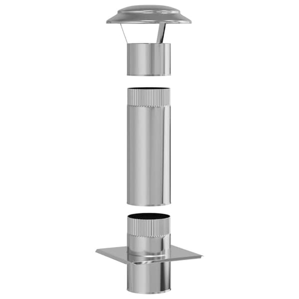 Skorstensextension Silver 25 x 25 x 65 cm Rostfritt stål