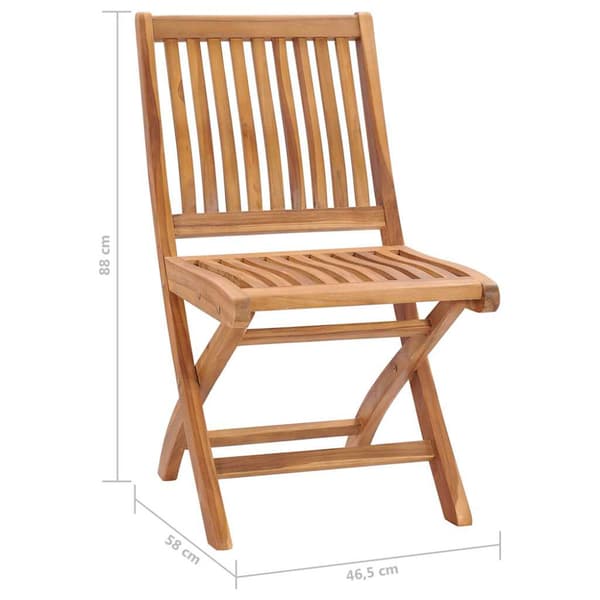 Hopfällbara trädgårdsstolar 4 st massiv teak