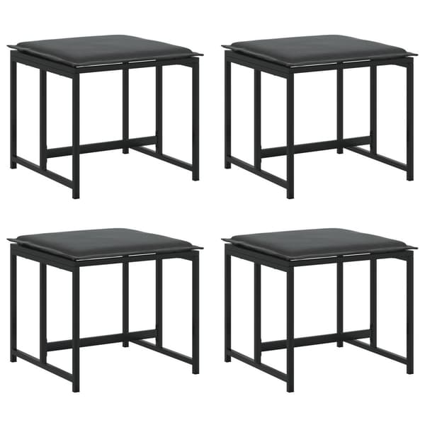 Trädgårdsmöbelset 13 pcs Svart Stål
