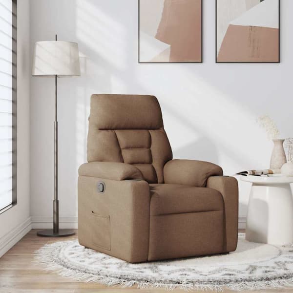 Reclinerfåtölj brun tyg