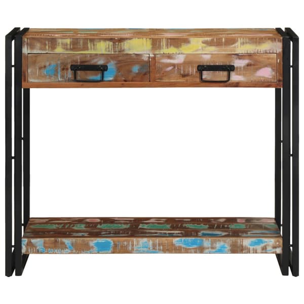 Konsolbord Flerfärgsdesign 90 x 33 x 75 cm Solid återvunnen trä