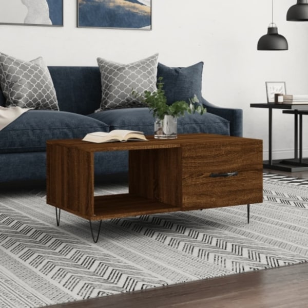 Soffbord brun ek 90x50x40 cm konstruerat trä
