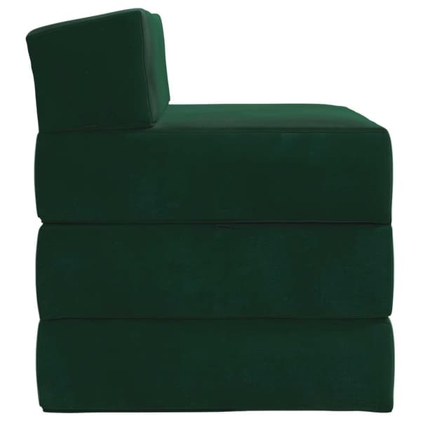 Fällbar Soffbed Mörkgrön 200 x 70 x 10 cm Sammet