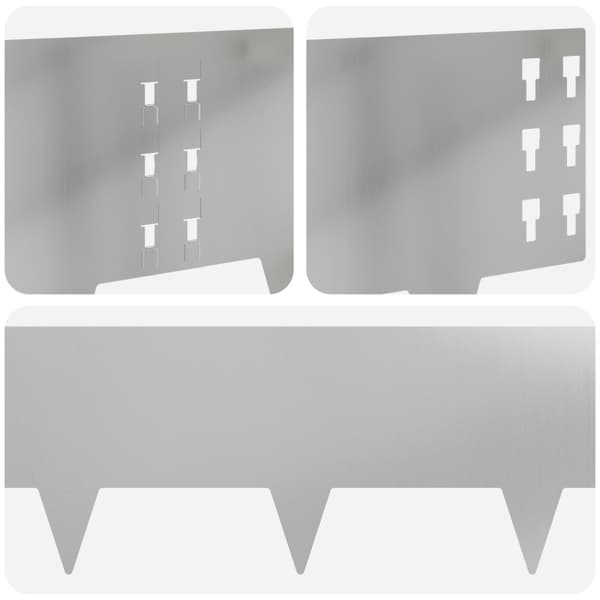Kant för gräsmatta 20 pcs 100 x 25 cm Stål Silver