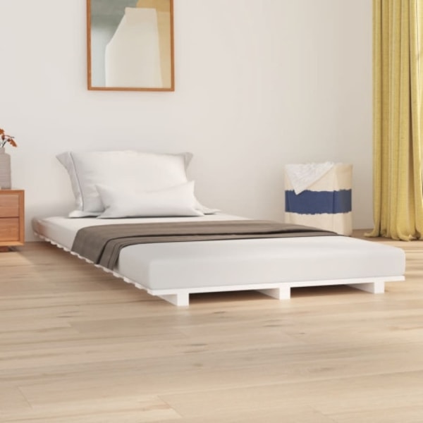 Sängram vit 100x200 cm massiv furu
