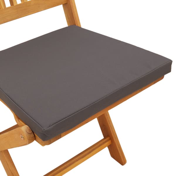Fällstol med kudde 2 pcs Brun Massivt akaciaträ