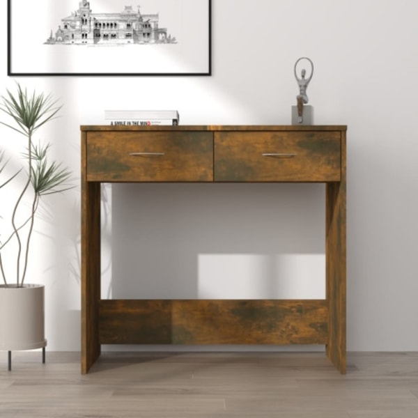 Skrivbord rökfärgad ek 80x40x75 cm konstruerat trä