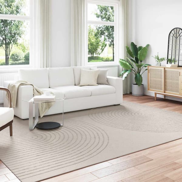 Områdesmattor Rektangulär GALATI Kräm 340 x 240 cm Polyester