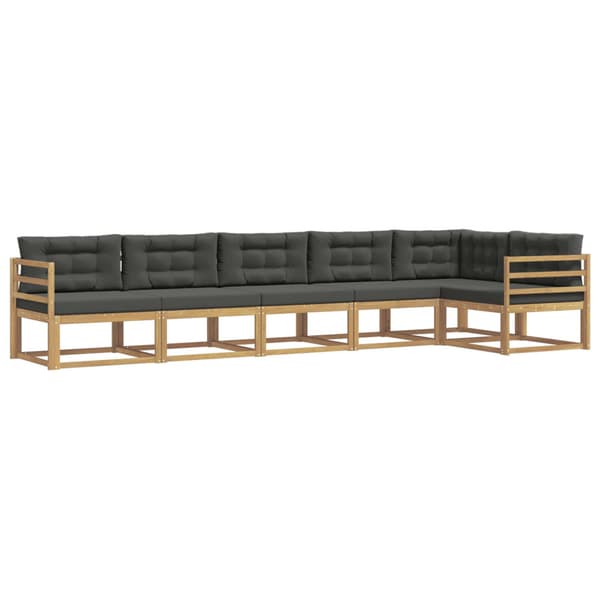Utomhussoffset med kudde 4 pcs Vit och antracit Polyester