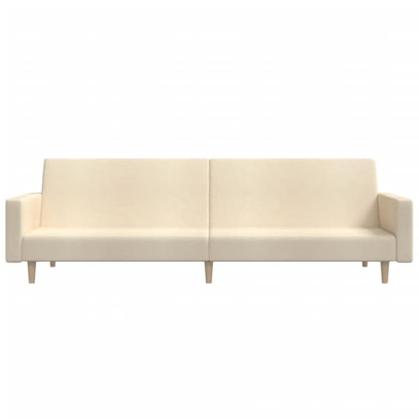 Bäddsoffa 2-sits gräddvit tyg