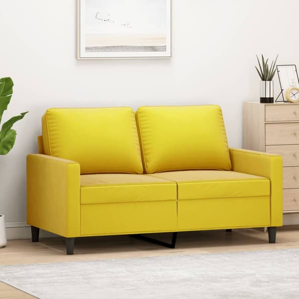 2-sitssoffa gul 120 cm sammet