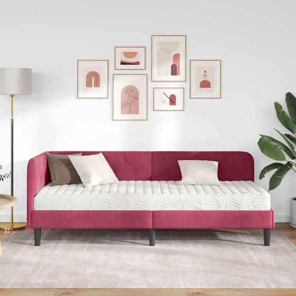 Hörn Sängram Vinröd 80 x 200 cm Sammet