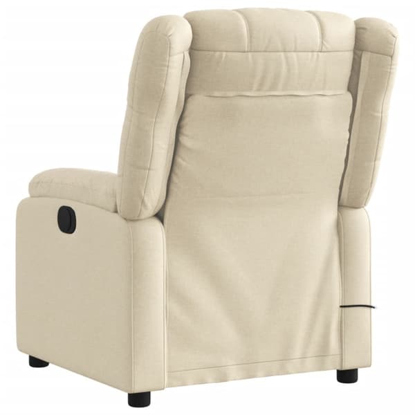 Massagefåtölj gräddvit tyg