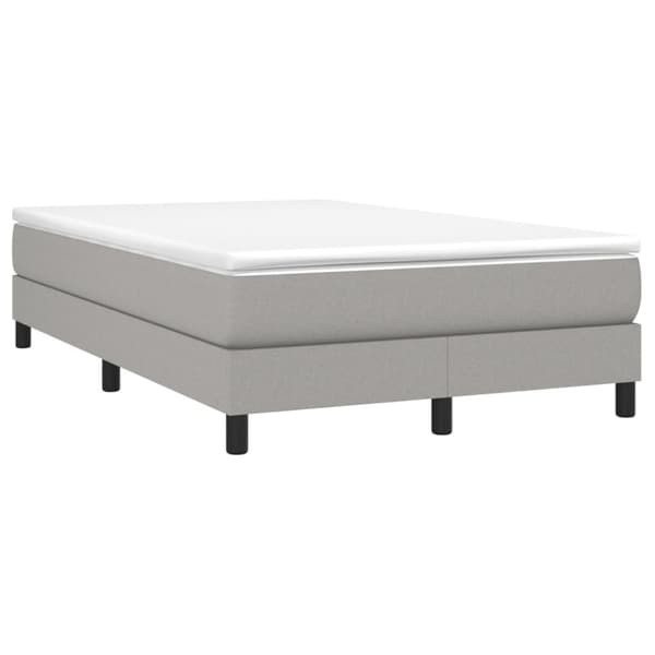 Boxspring-sängram ljusgrå 120x200 cm tyg