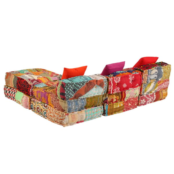 Modulpuff 3-sits lappad tyg