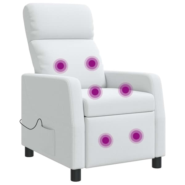 Massagefåtölj Vit Tyg