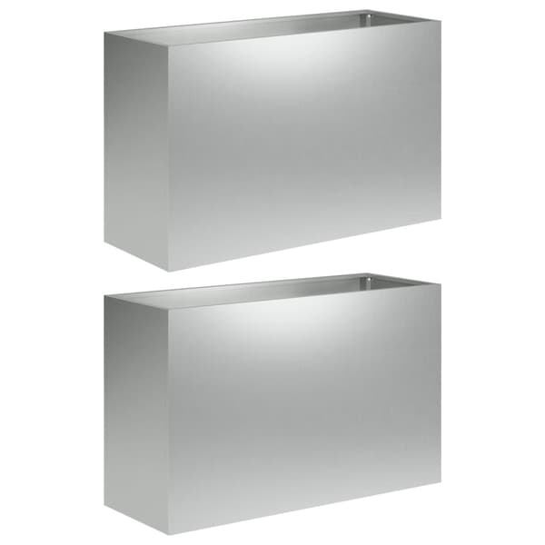 Trädgårdsplanterare 2 st Silver 80 x 30 x 50 cm
