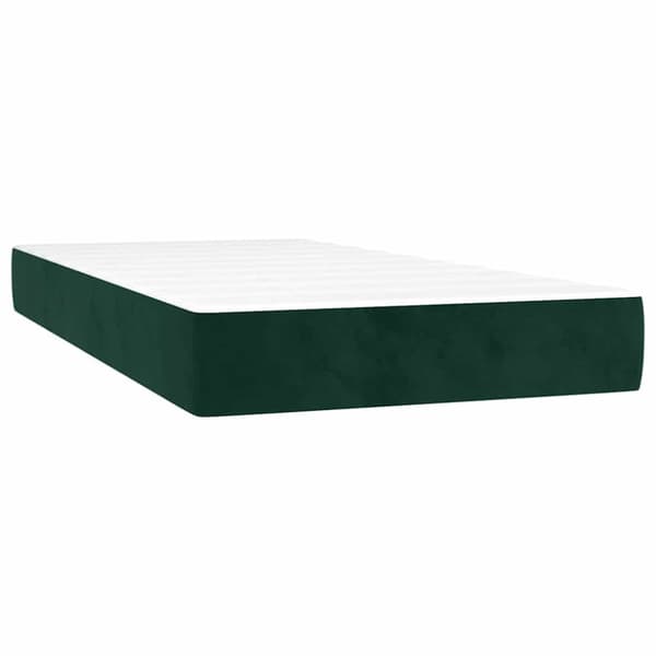 Ramsäng med madrass mörkgrön 100x200 cm sammet