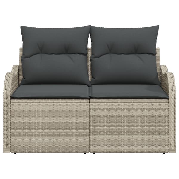 Trädgårdsoffa med kudde Ljusgrå 121 x 62 x 69cm konstrotting