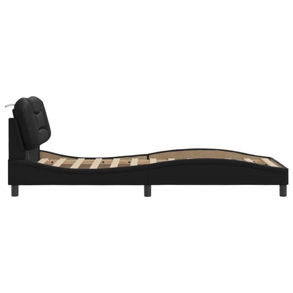 Bed Frame with LED without Mattress "Hvar" Black 90x200 cm
