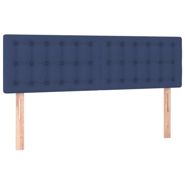 Ramsäng med madrass blå 140x190 cm tyg