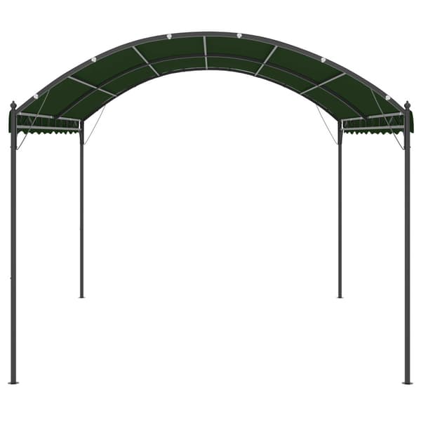 Paviljong 4 x 3 x 2,6 m Grön Polyester och Stål