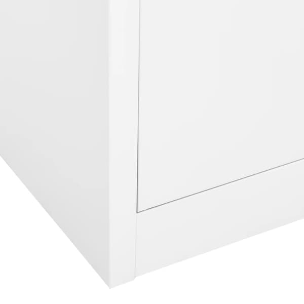 Dokumentskåp vit 90x40x180 cm stål