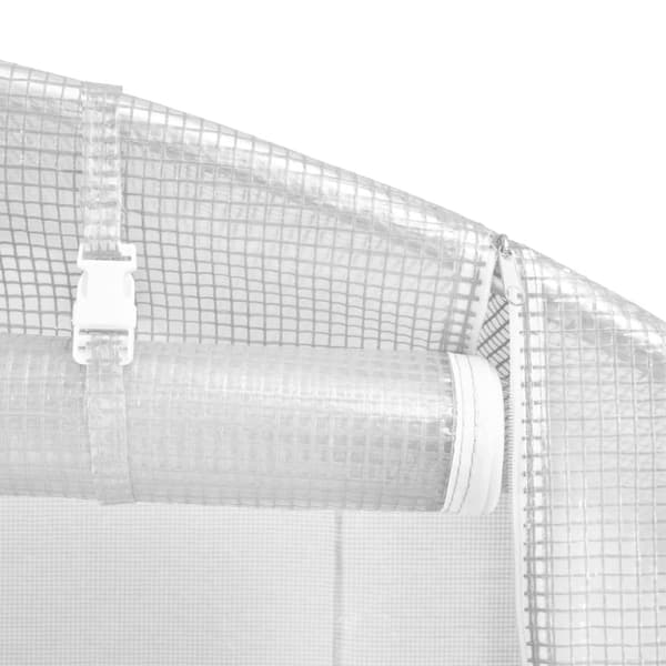 Växthus med stålram vit 70 m² 14x5x2,3 m