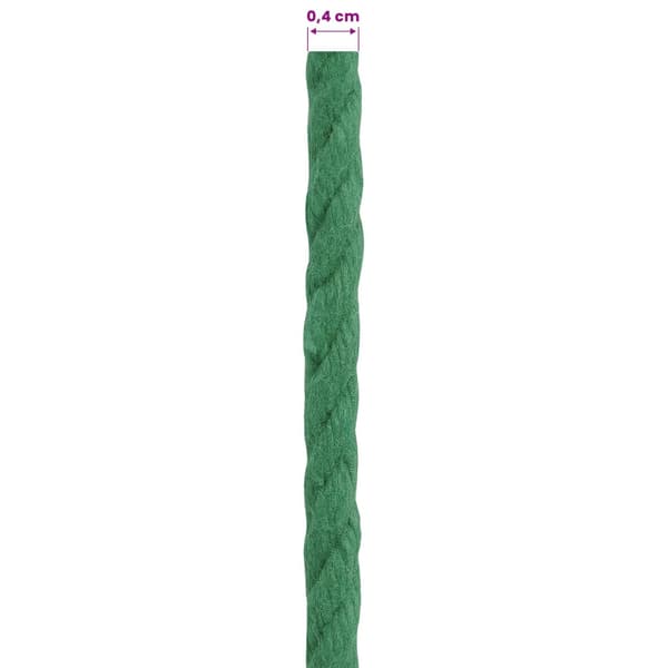 Bomullssnöre 4 mm 50 m Grön 100% Bomull