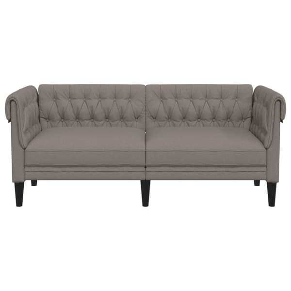 Chesterfieldsoffa 2-sits taupe tyg