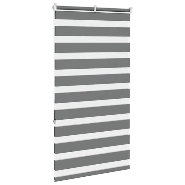Rullgardin zebra mörkgrå 85x150 cm tyg bredd 80,9 cm polyester