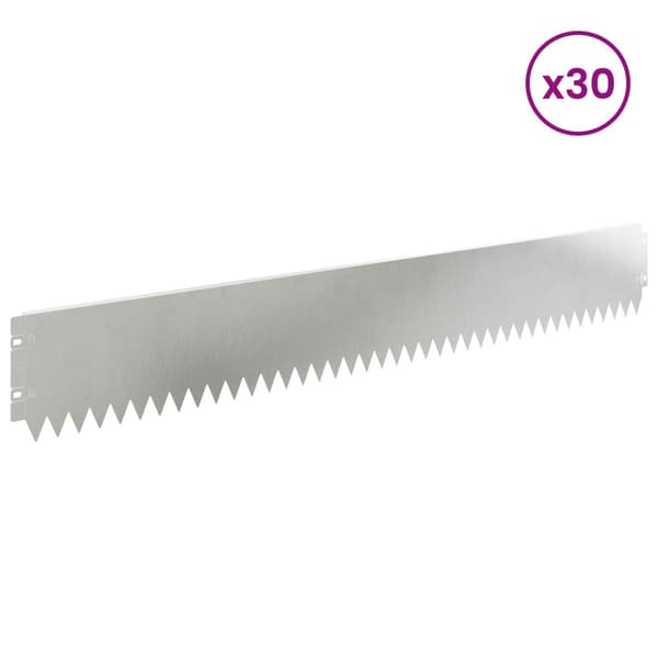Kant för gräsmatta 30 pcs 103 x 15 cm Stål Silver