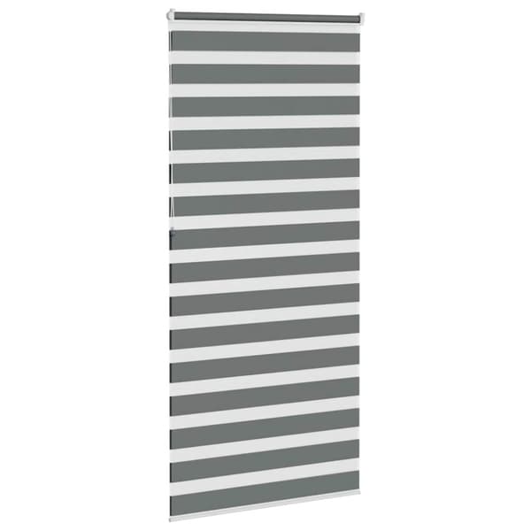 Rullgardin zebra mörkgrå 100x230 cm tyg bredd 95,9 cm polyester