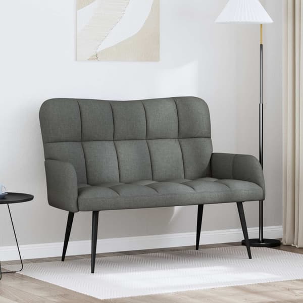 Tvåsitssoffa Mörkgrå 115 x 61 x 87 cm tyg