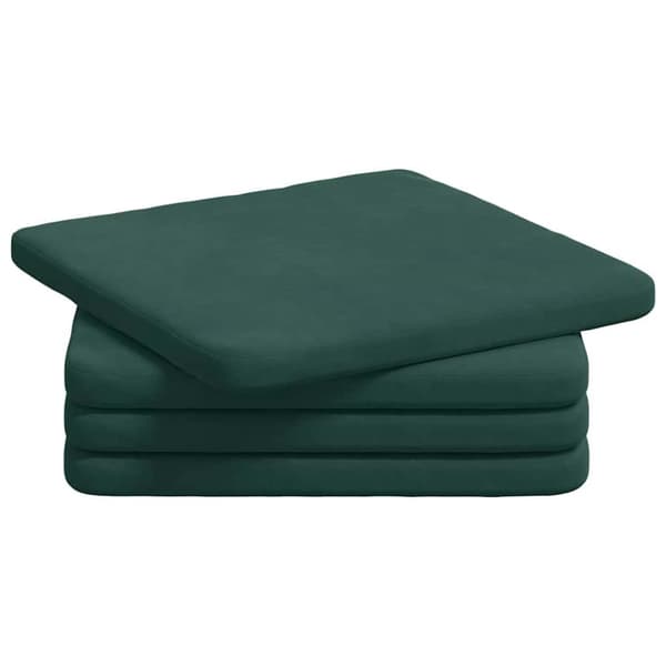Sittkuddar 4 pcs Mörkgrön 40 x 40 x 3 cm Sammet