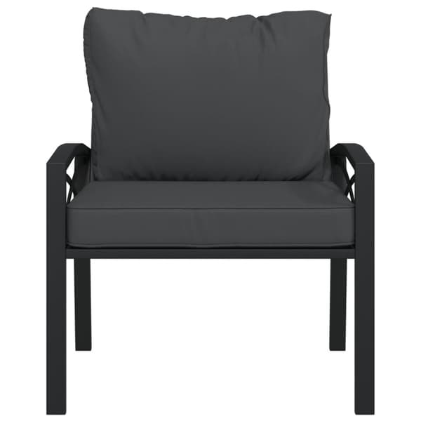 Trädgårdsstol med grå dynor 68x76x79 cm stål