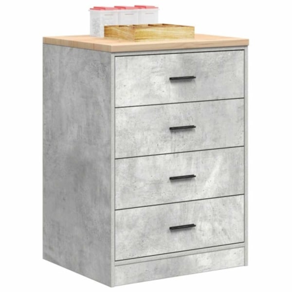 Förvaringsskåp för garage Betonggrå 60x51x85cm massivt trä furu