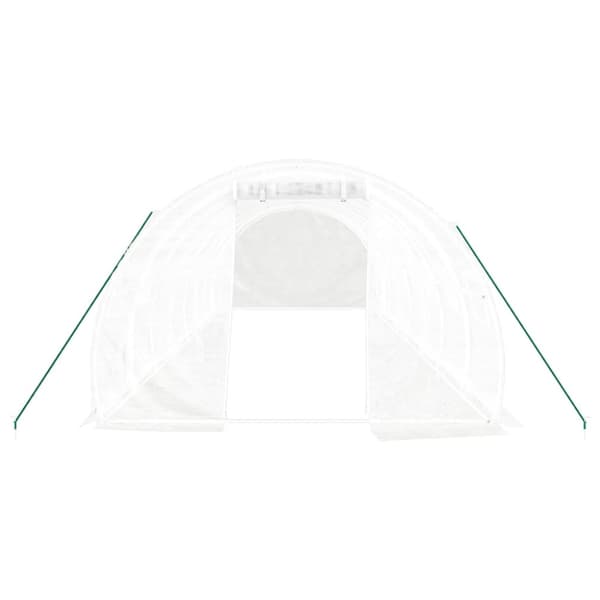 Växthus med stålram vit 24 m² 8x3x2 m