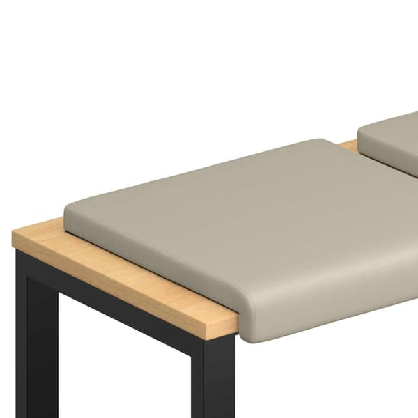 Bänk kudde 2 st Texturerad Sammet Sand Djup 35 cm