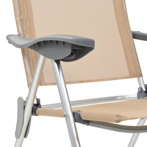 Hopfällbara campingstolar 4 st aluminium gräddvit