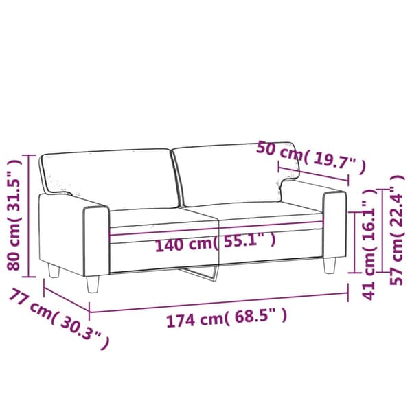 2-sitssoffa svart 140 cm konstläder