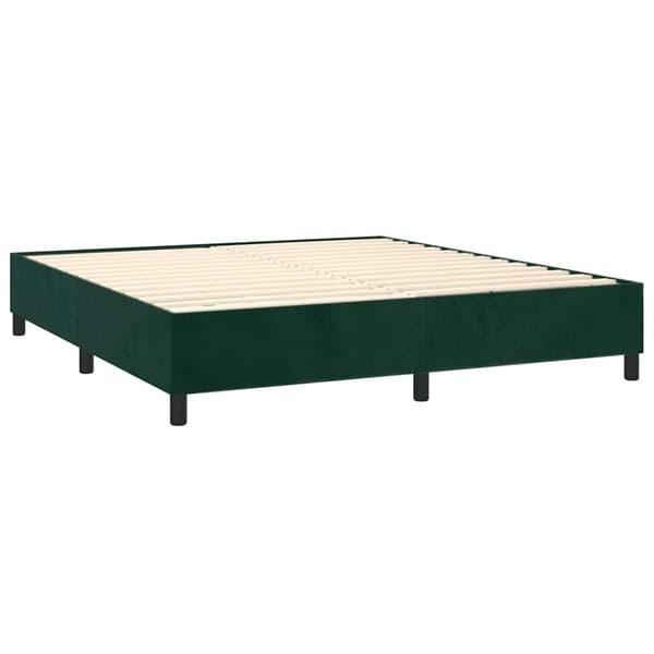 Ramsäng med madrass mörkgrön 200x200 cm sammet