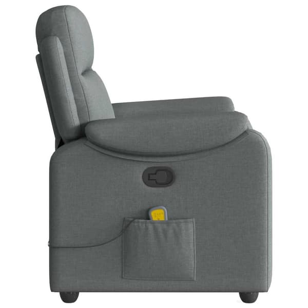 Massagefåtölj mörkgrå tyg