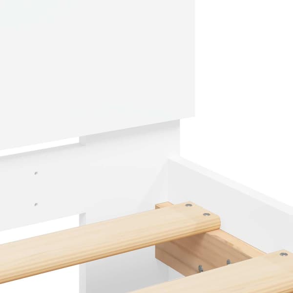 Sängram med LED Vit 80 x 200 cm Konstruerat trä