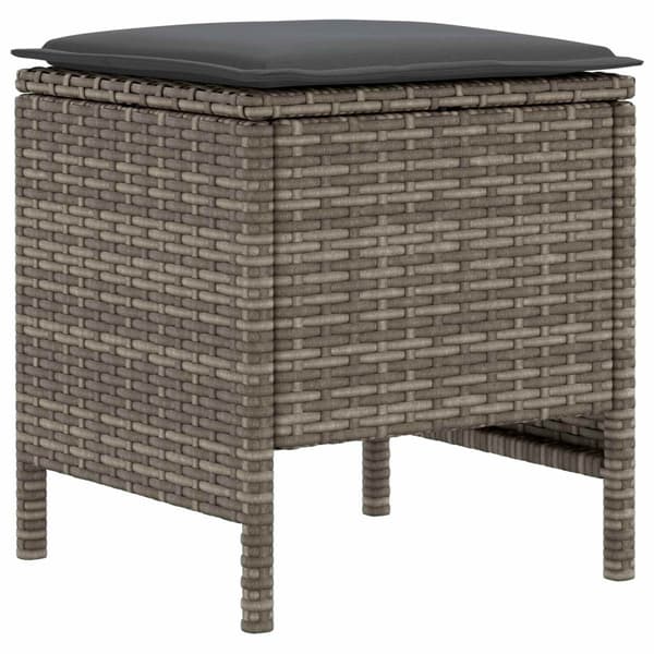Möbelset med kudde 7 pcs Grå och mörkgrå PE Rattan