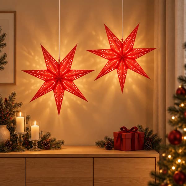 Julbelysning RAAHE 2 st 10 LED-lampor Varmvit 60 x 6 x 60 cm