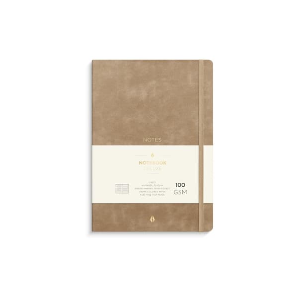 Ant.bok BURDE Deluxe A5 linj smooth beig