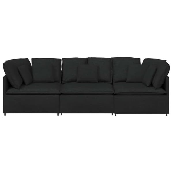 Modulsoffa med dynor i tyg svart