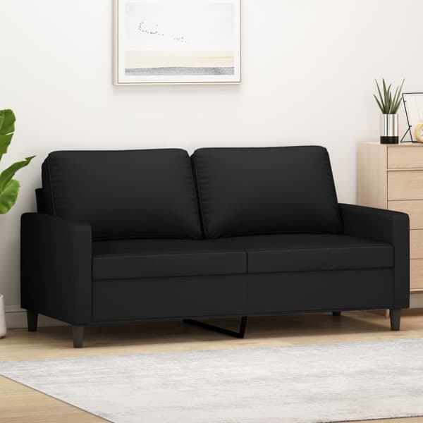 Soffa 2-sits svart 140 cm sammet