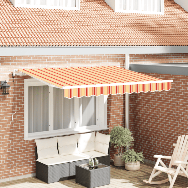 Utfällbar markis Gul 350 x 200 cm tyg